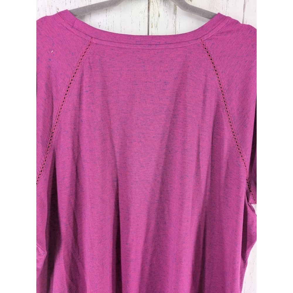 St Johns Bay Active Size 2X Pink V Neck Short Sleeve Womens Top - Picture 6 of 7